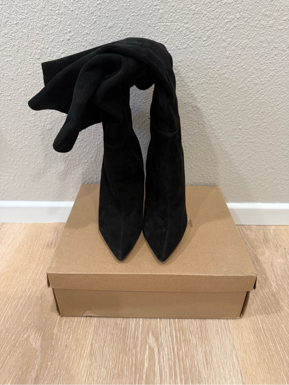 Steve Madden Black Over-the-Knee Pointed Toe Boots